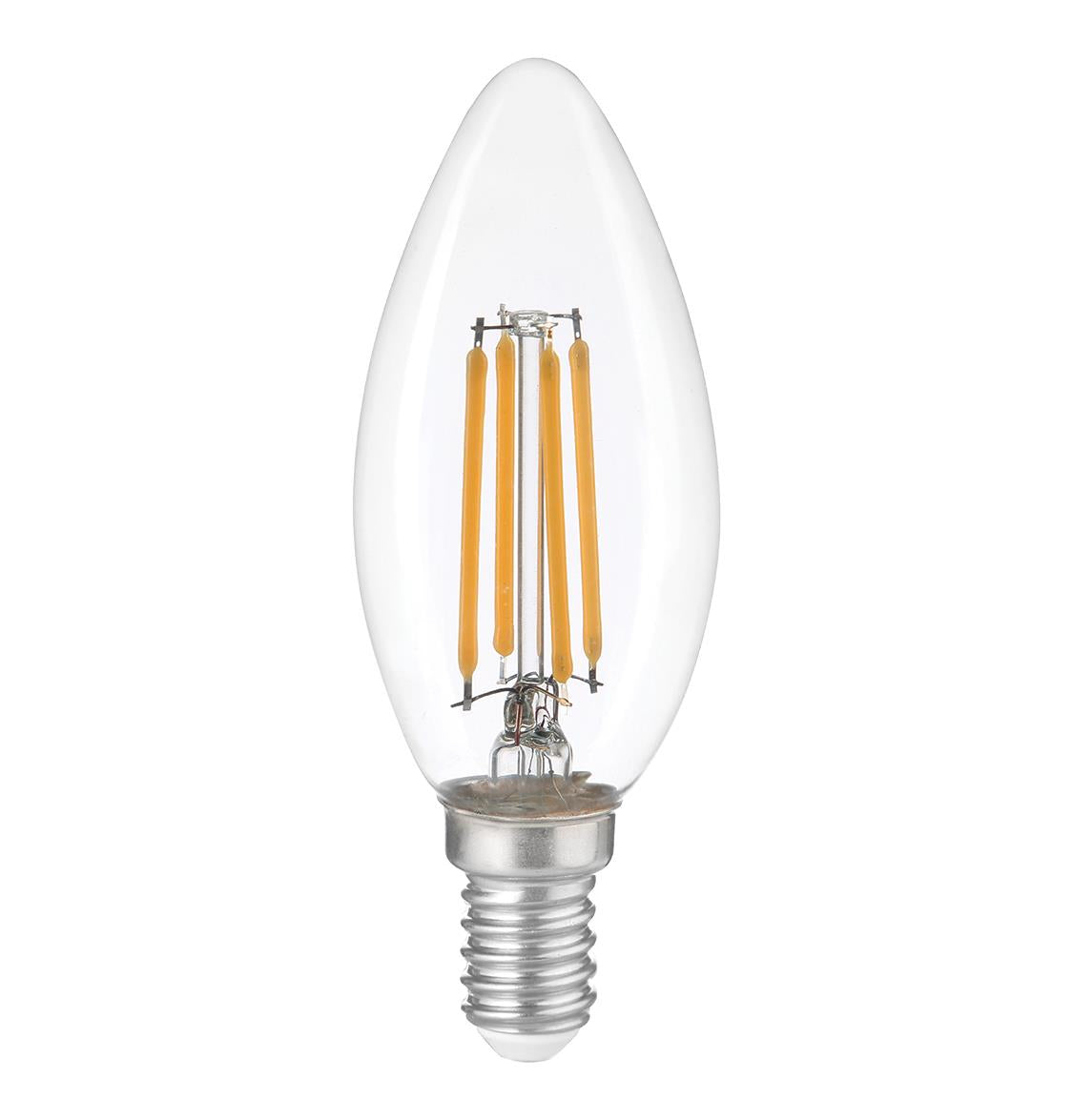 HEKA C35 Şeffaf Cam Düz LED Ampul 6W E14 3000K Gün Işığı ERD-308 5'li
