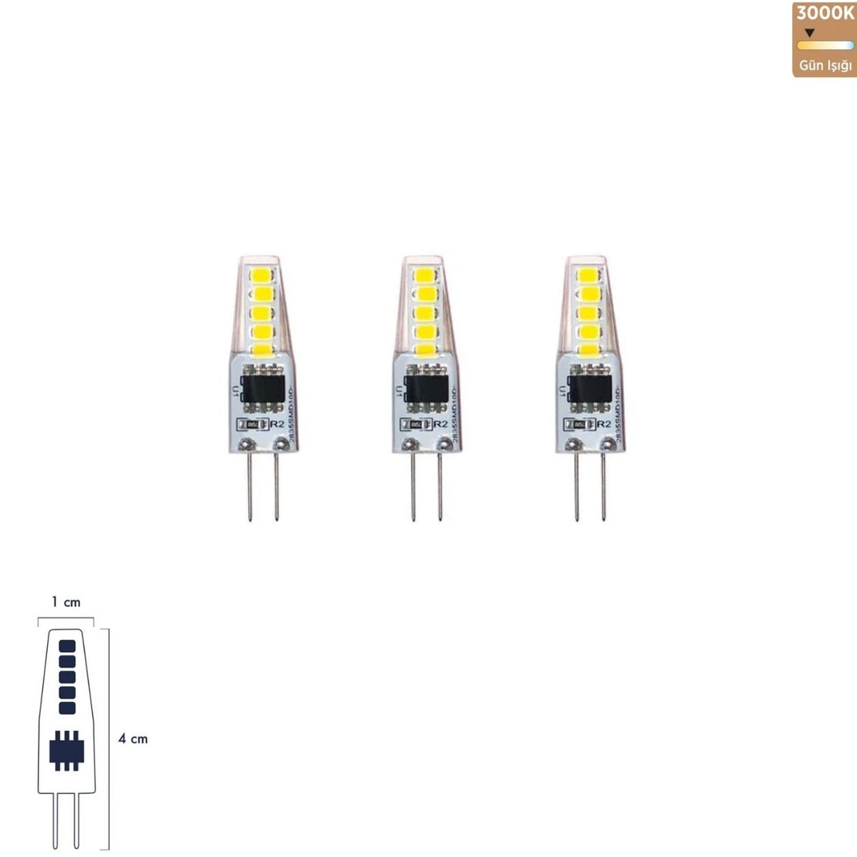 Heka 220V Cob LED Ampul 2W G4 3000K Gün Işığı ERD-266 (3'lü Paket)