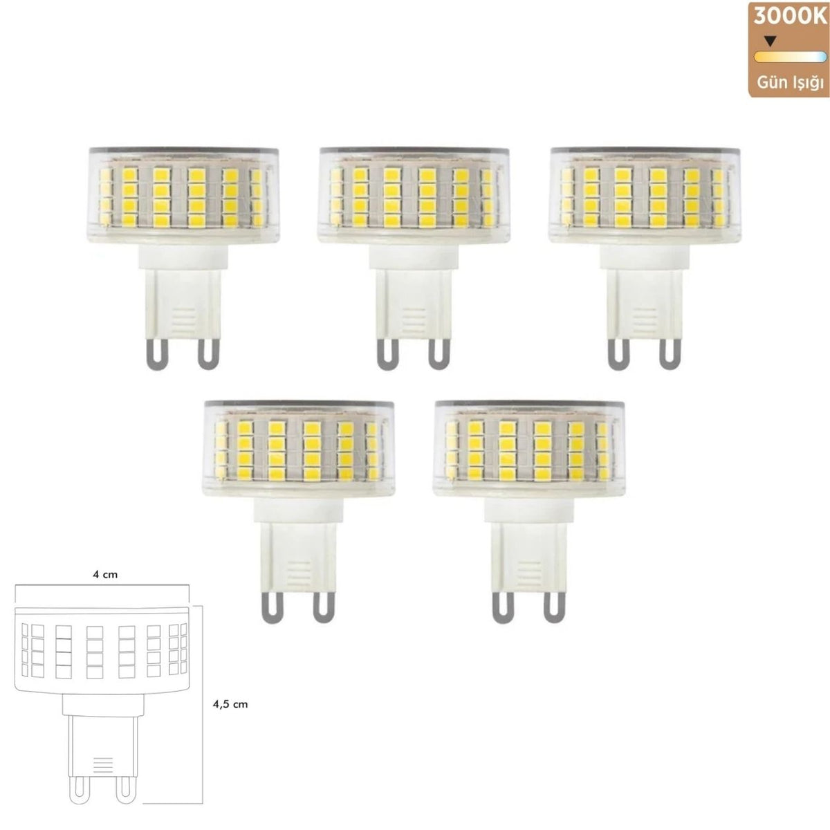 Heka 220V Smd LED Ampul 9W G9 3000K Gün Işığı ERD-270 (5'li Paket)