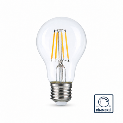 Heka A60 Şeffaf Cam Filament LED Ampul 10W E27 3000K Gün Işığı ERD-313