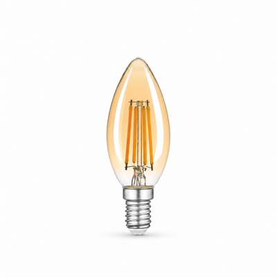 Heka C35 Bal Cam Rustik LED Ampul 6W E14 2500K Sarı Işık ERD-34