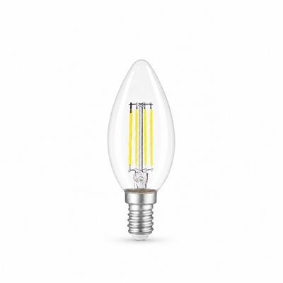 Heka C35 Şeffaf Cam Düz LED Ampul 6W E14 6500K Beyaz Işık ERD-93 Yeni