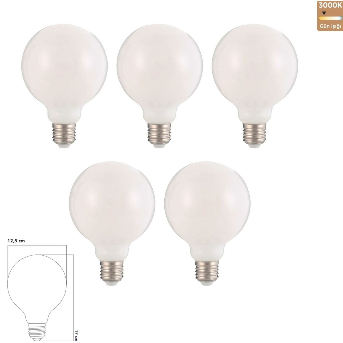 Heka G125 Opal Cam LED Ampul 9W E27 3000K Gün Işığı ERD-233 (5'li Paket)