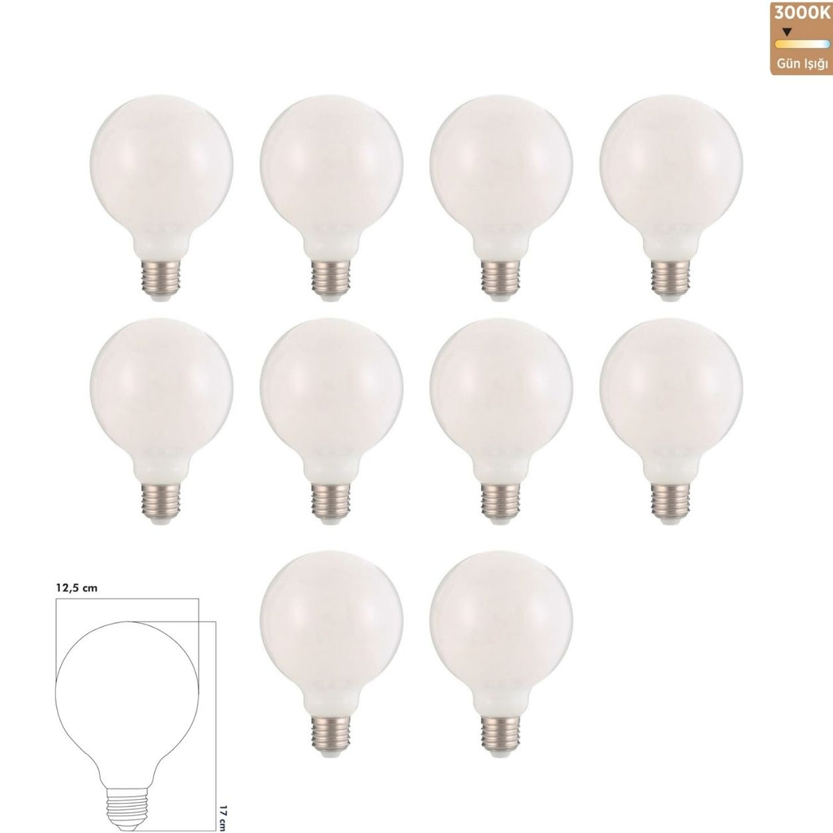 Heka G125 Opal Cam LED Ampul 9W E27 3000K Gün Işığı ERD-233 (10'lu Paket)