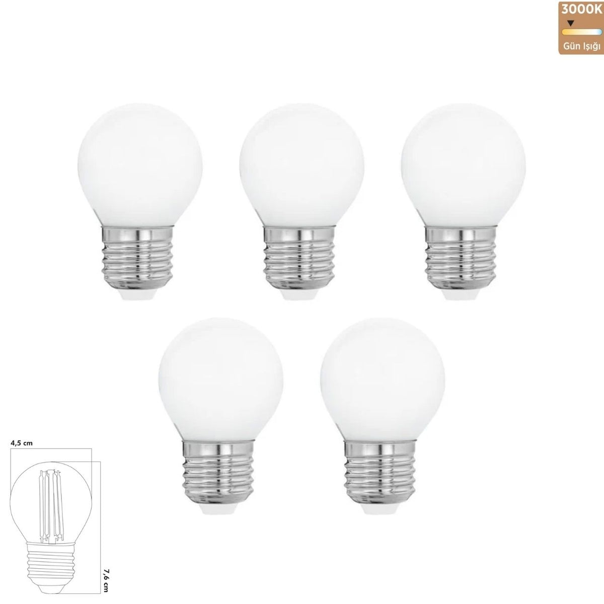 Heka G45 Opal Cam LED Ampul 6W E27 3000K Gün Işığı ERD-239 (5'li Paket)