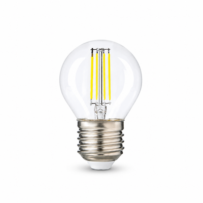 Heka G45 Şeffaf Cam Rustik LED Ampul 6W E27 6500K Beyaz Işık ERD-247