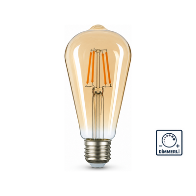 Heka ST64 Bal Cam LED Ampul 10W E27 2500K Sarı Işık ERD-315