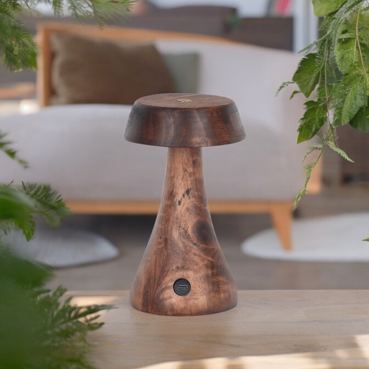 Morchella Şarjlı Wenge Mantar Masa Lambası