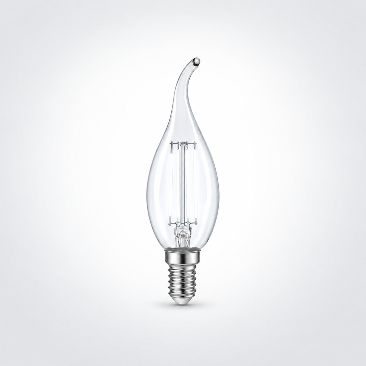 Heka T35 Şeffaf Cam Kıvrık LED Ampul 6W E14 6500K Beyaz Işık ERD-94 Yeni