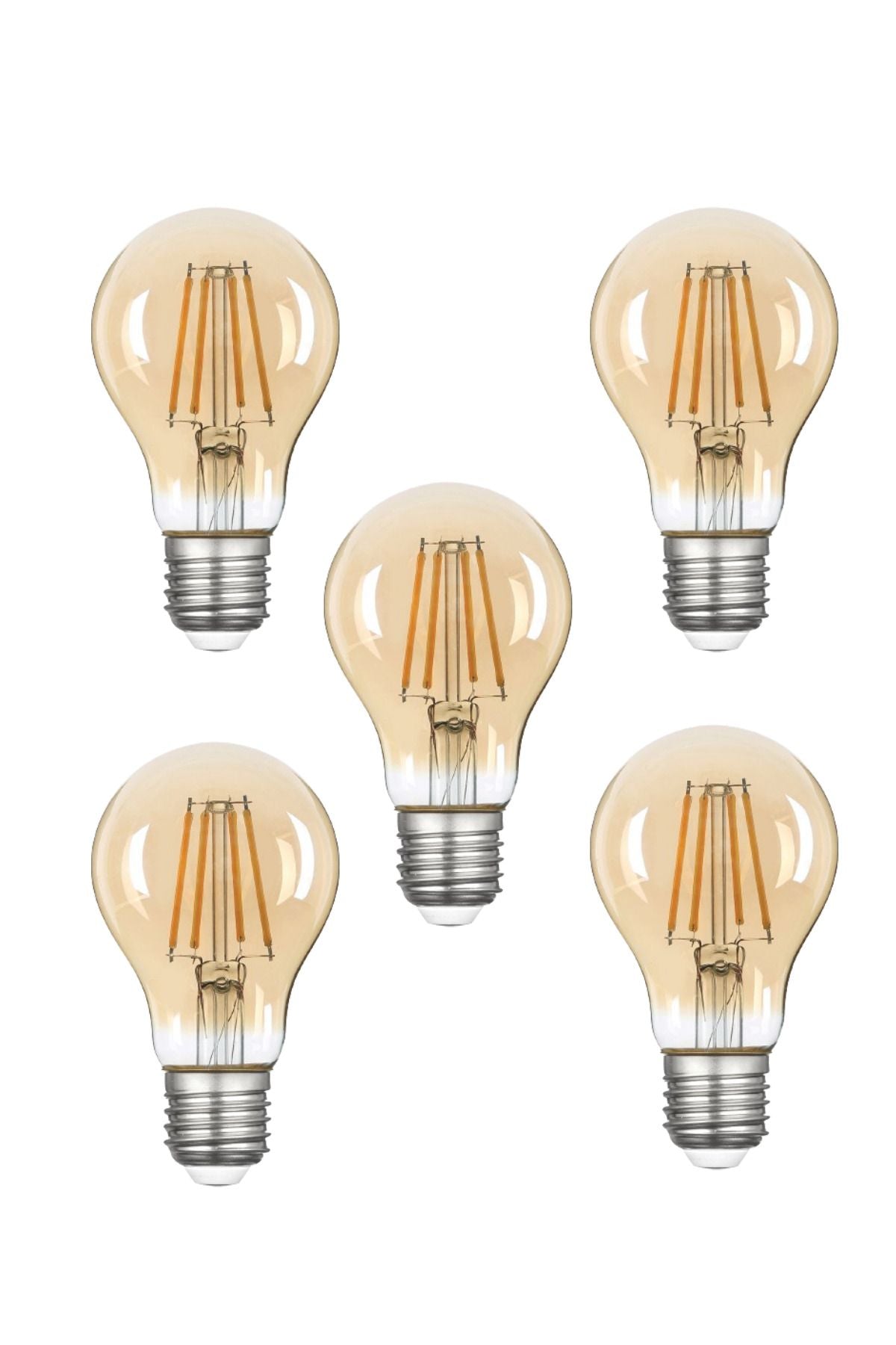 A60 Bal Cam LED Ampul 6W 2500K E27 (Gün Işığı) 5'li ERD-37
