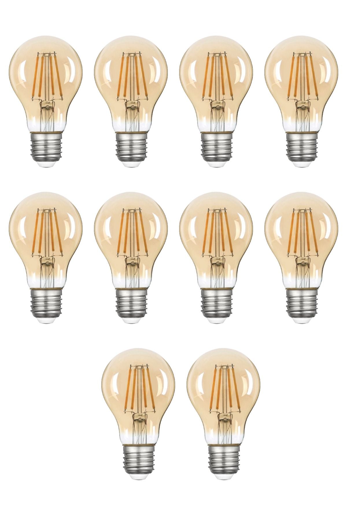 A60 Bal Cam LED Ampul 6W 2500K E27 (Gün Işığı) 10'lu ERD-37