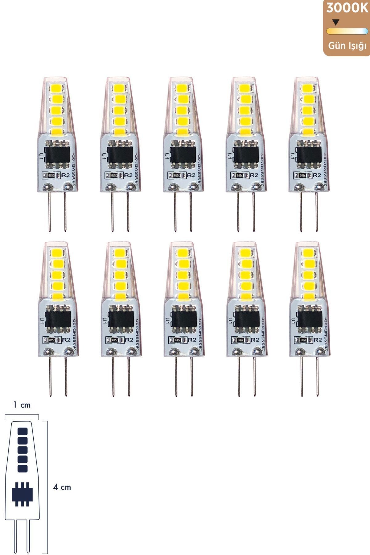Heka Cob LED Ampul G4 2W 3000K 10'lu ERD-266