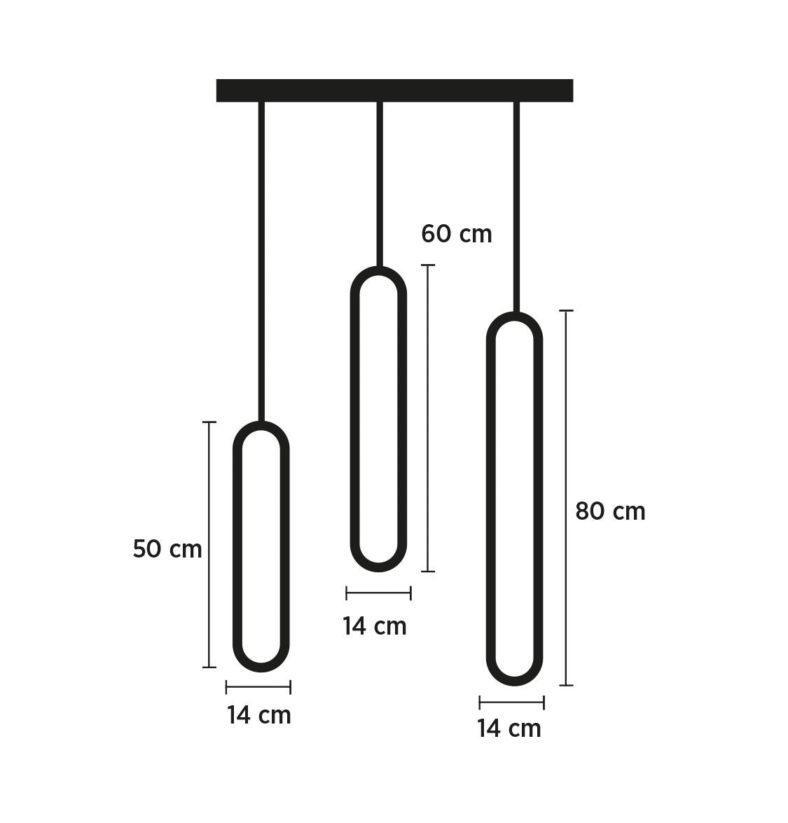 Dara Eskitme LED Sarkıt Avize 60 cm