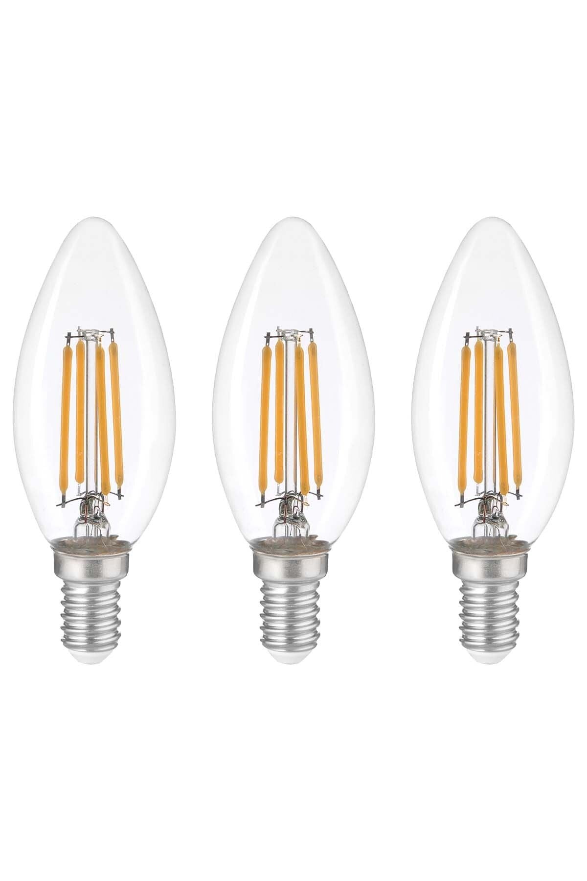 Dekoratif Mum Led Avize Ampulü 6W 3000K E14 Gün Işığı 3'lü ERD-92