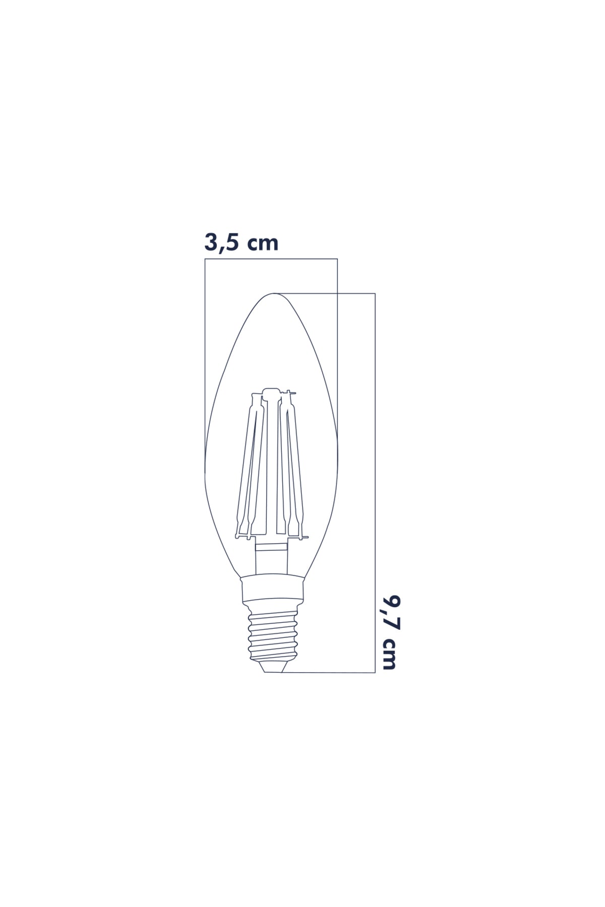 Dekoratif Mum Led Avize Ampulü Rustik E14 6W 6500K Beyaz Işık 10'lu ERD-93