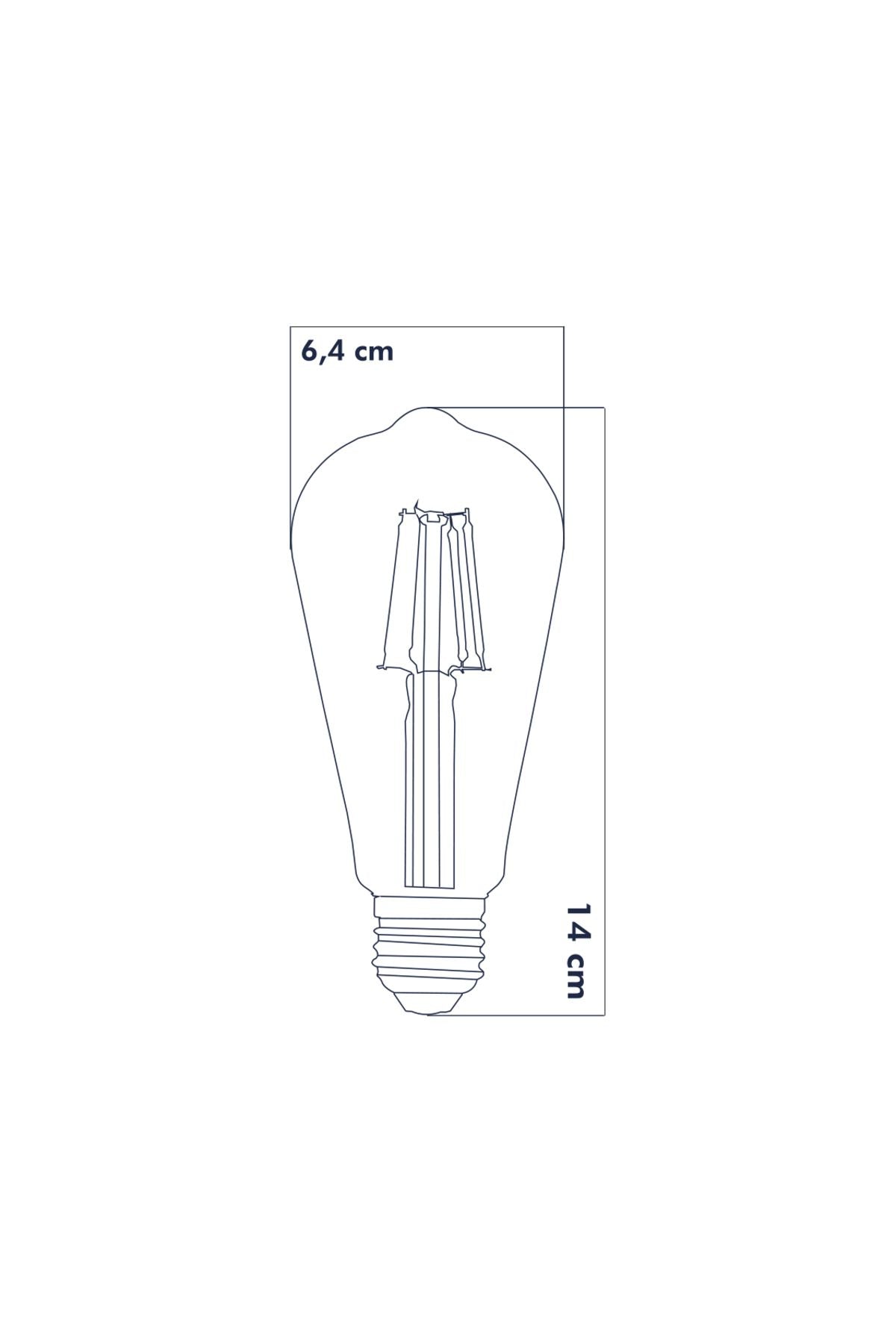 Dekoratif Rustik Armut LED Ampul E27 ST64 6W 6500K Beyaz Işık 5'li ERD-209