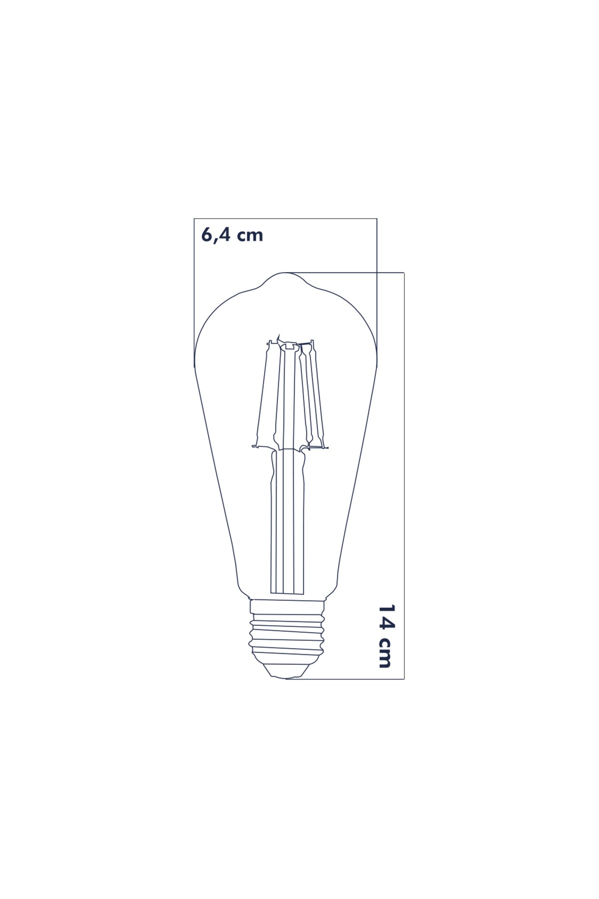 Dekoratif Rustik Armut LED Ampul E27 ST64 6W 6500K 10'lu Beyaz Işık ERD-209