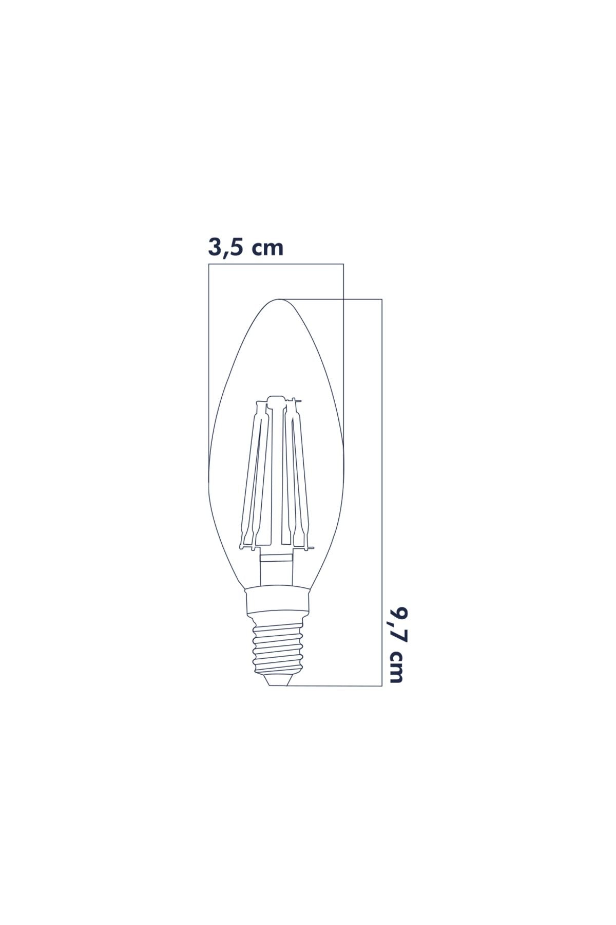 E14 220V 6W 4000K Filament LED Ampul 3'lü ERD-282