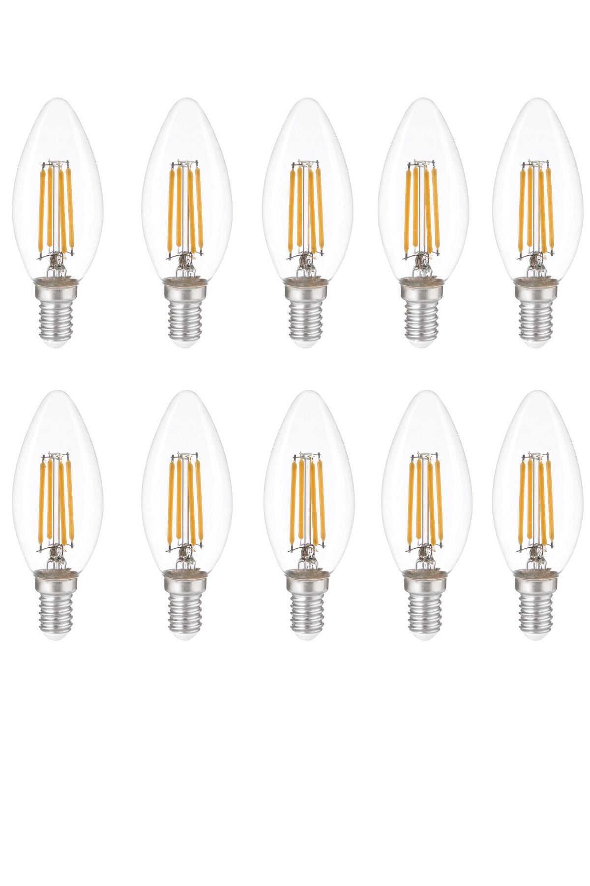 E14 220V 6W 4000K Filament LED Ampul 10'lu ERD-282