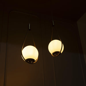 ELEGAN ESKİTME İKİLİ GLOP BEYAZ CAMLI SARKIT AVİZE - Aydınlatmacıyız