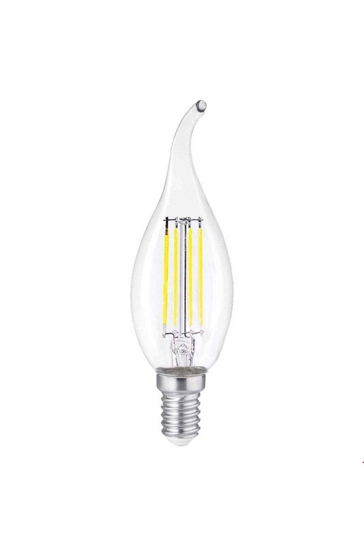 HEKA T35 Şeffaf Cam Kıvrık LED Ampul 6W E14 6500K Beyaz Işık ERD-94 10'lu