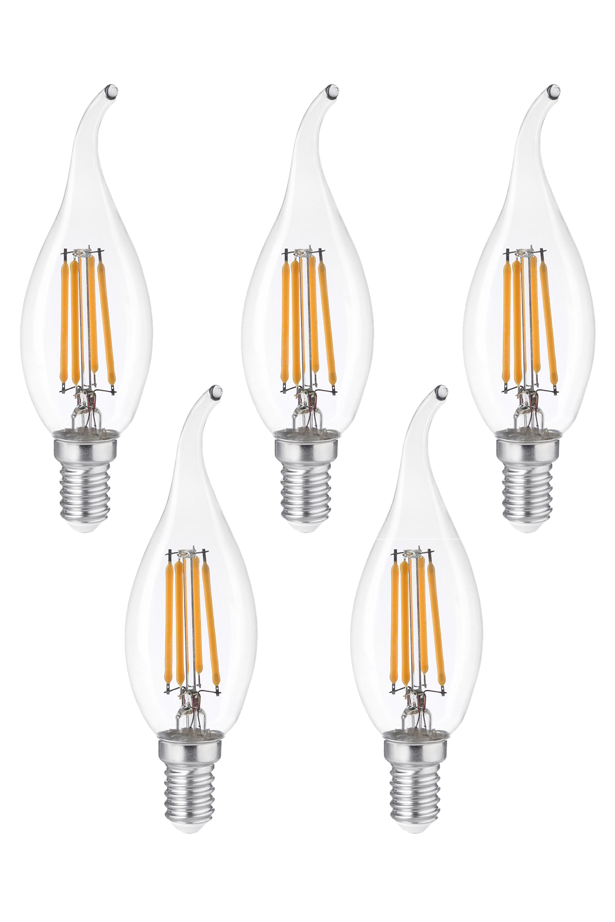 Heka Filament Rustik LED Ampul Kıvrık Uç 8W 3000K E14 Gün Işığı 5'li ERD-36