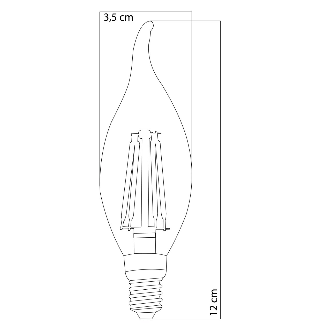 Heka Filament Rustik LED Ampul Kıvrık Uç 8W 3000K E14 Gün Işığı 5'li ERD-36