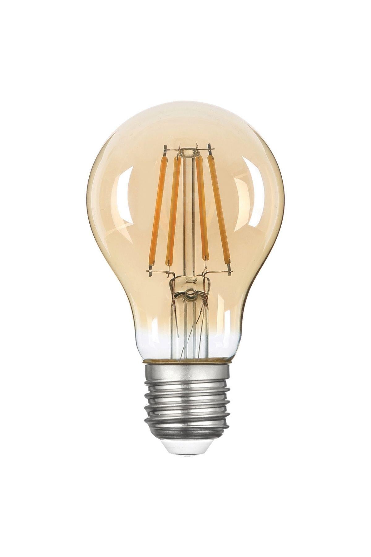 HEKA A60 Bal Cam Filament LED Ampul 7W E27 2500K Sarı Işık ERD-314 5'li