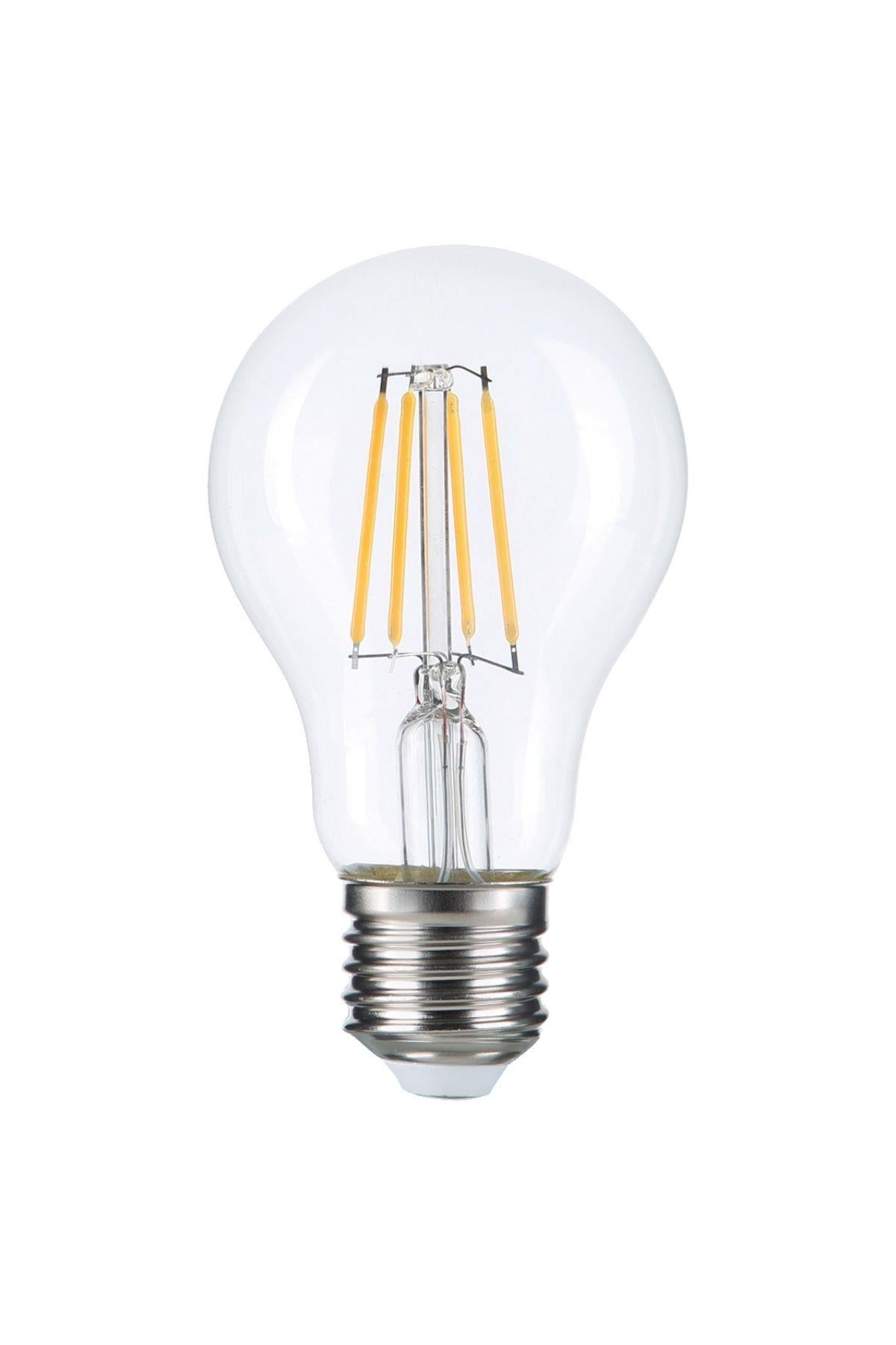 HEKA A60 Şeffaf Cam Filament LED Ampul 7W E27 3000K Gün Işığı ERD-310 3'lü