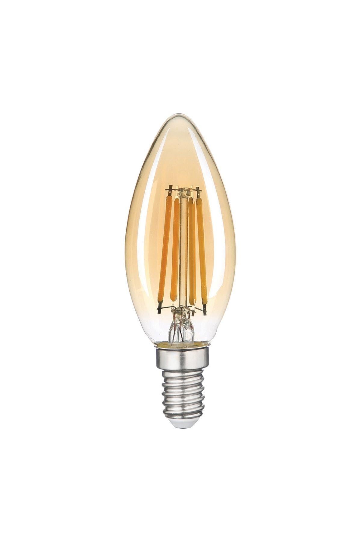 Heka C35 Bal Düz LED Ampul 6W E14 2500K Sarı Işık ERD-34 10'lu