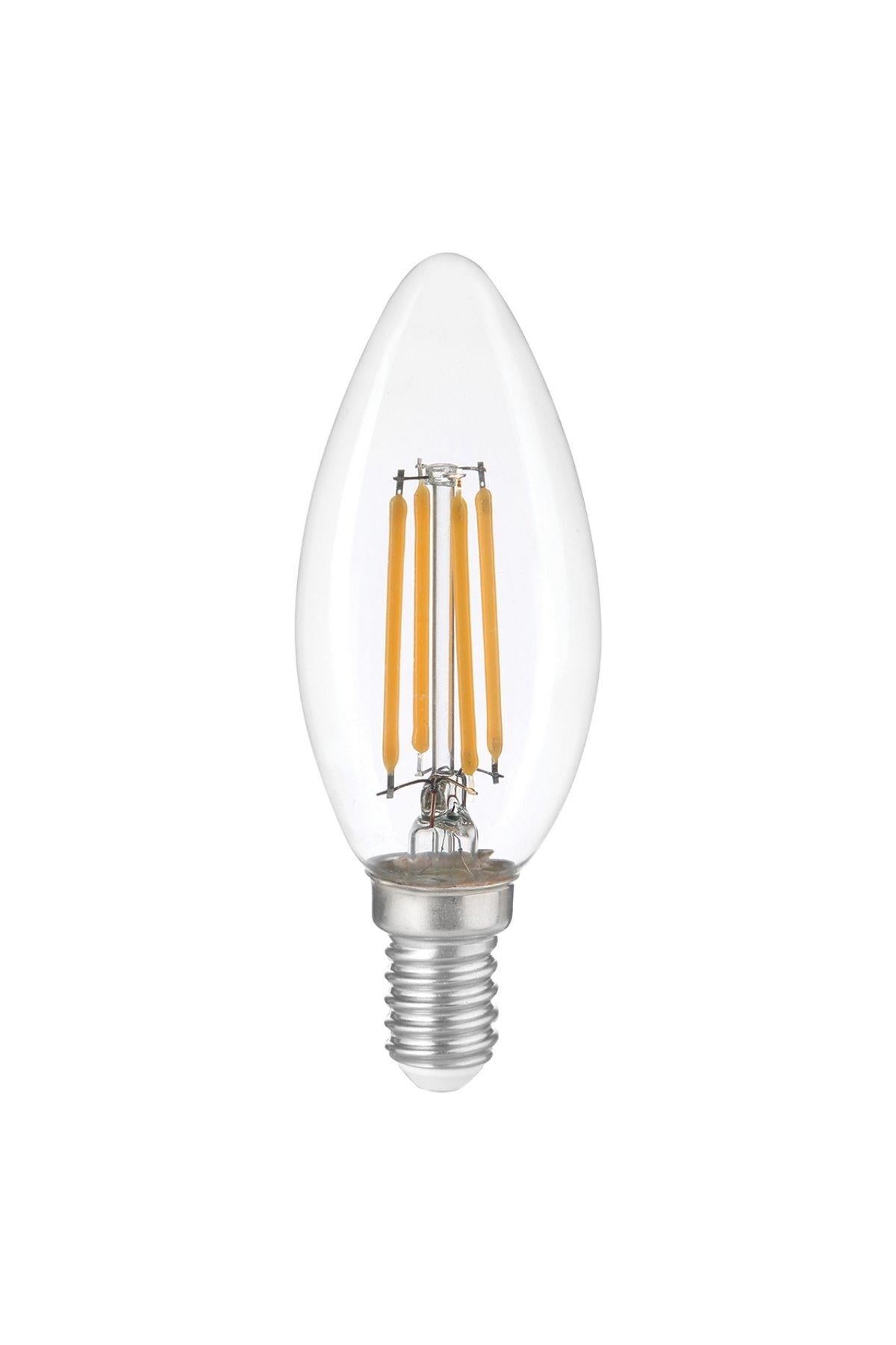 HEKA C35 Şeffaf Cam Düz LED Ampul 6W E14 3000K Gün Işığı ERD-308