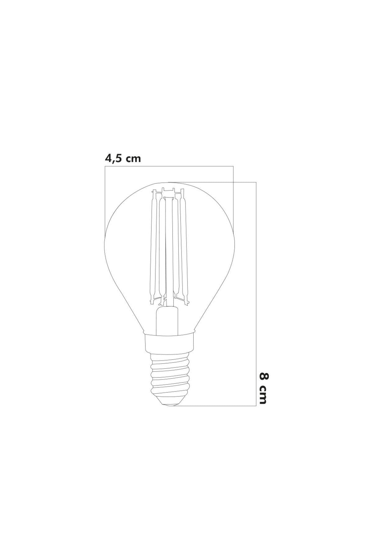 Heka E14 G45 Şeffaf Cam LED Ampul 6W 3000K Gün Işığı ERD-44 10'lu