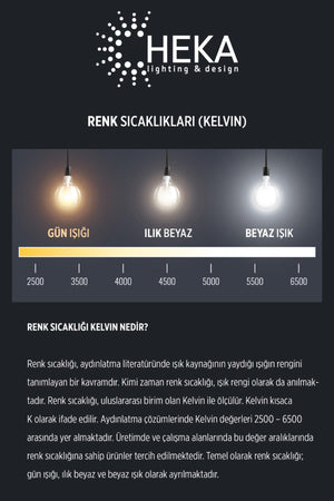 Heka Led Filament Rustik Ampul E27 8W 3000K Gün Işığı ERD-252 - Aydınlatmacıyız