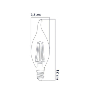Heka Rustik Led Ampul 8W 3000K E14 Gün Işığı ERD-36 - Aydınlatmacıyız