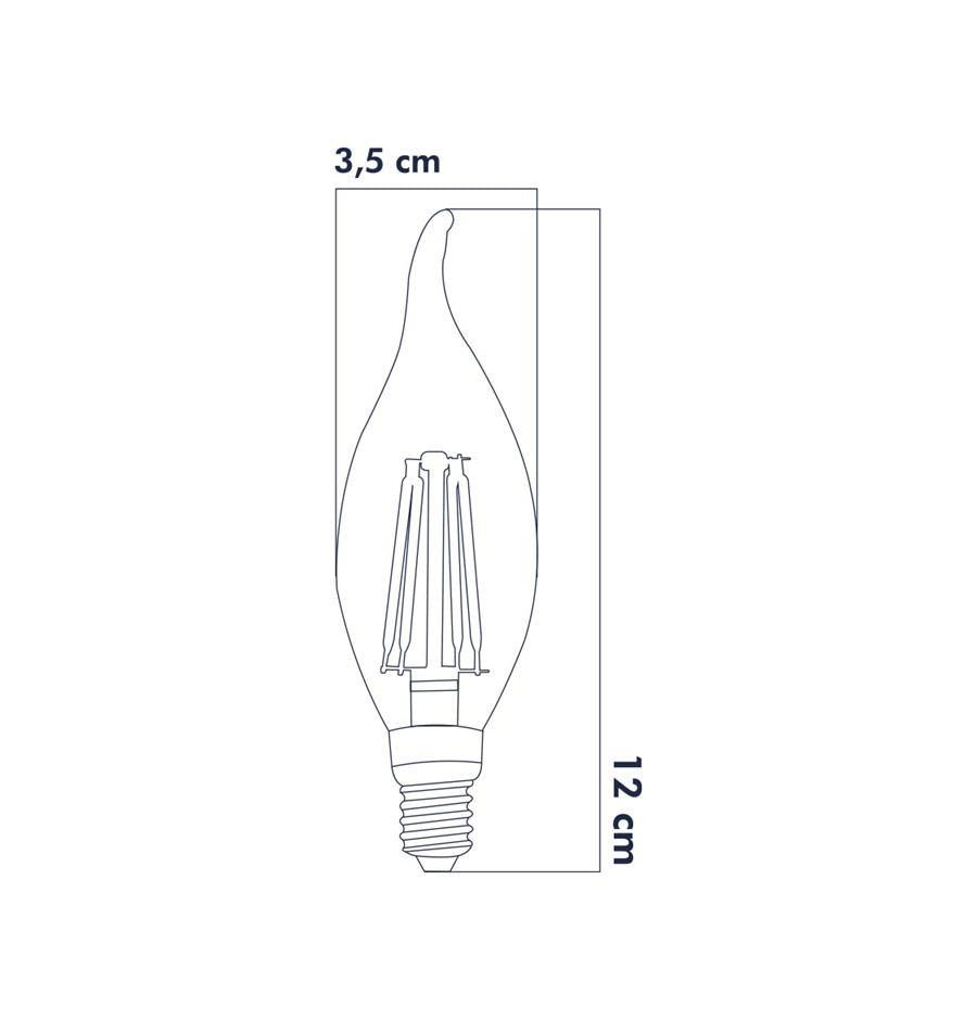 Heka Rustik Led Ampul 8W 3000K E14 Gün Işığı ERD-36 - Aydınlatmacıyız
