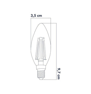 Heka Rustik Led Ampul 8W 3000K E14 (Gün Işığı) ERD-35 - Aydınlatmacıyız