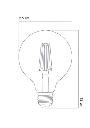 Heka Rustik Led Ampul E27 G95 6W 2500K Gün Işığı ERD-82 - Aydınlatmacıyız
