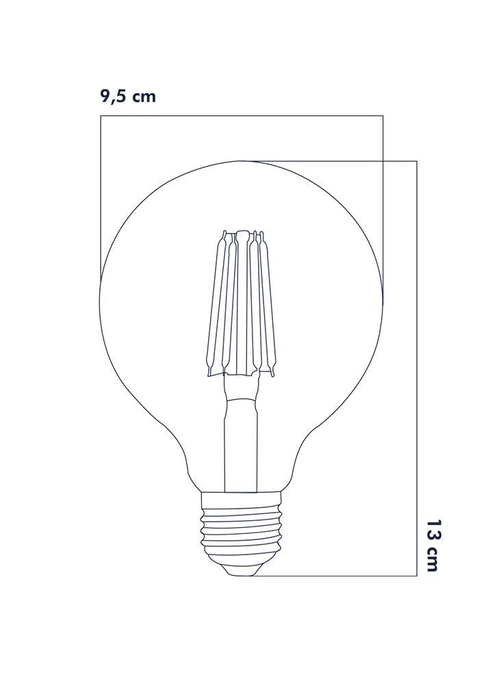 Heka Rustik Led Ampul E27 G95 6W 2500K Gün Işığı ERD-82 - Aydınlatmacıyız