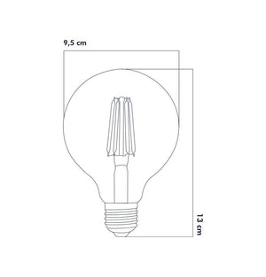 Heka Rustik Led Ampul E27 G95 6W 2700K Gün Işığı ERD-88 - Aydınlatmacıyız
