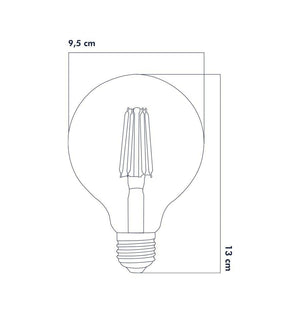 Heka Rustik Led Ampul E27 G95 8W 2500K Gün Işığı ERD-86 - Aydınlatmacıyız