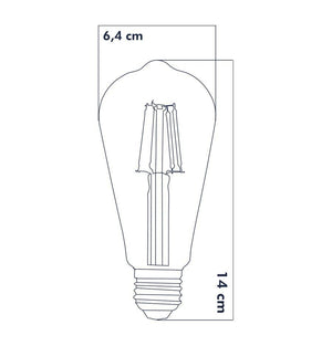 Heka Rustik Led Ampul E27 ST64 6W 6500K Beyaz Işık ERD-209 - Aydınlatmacıyız