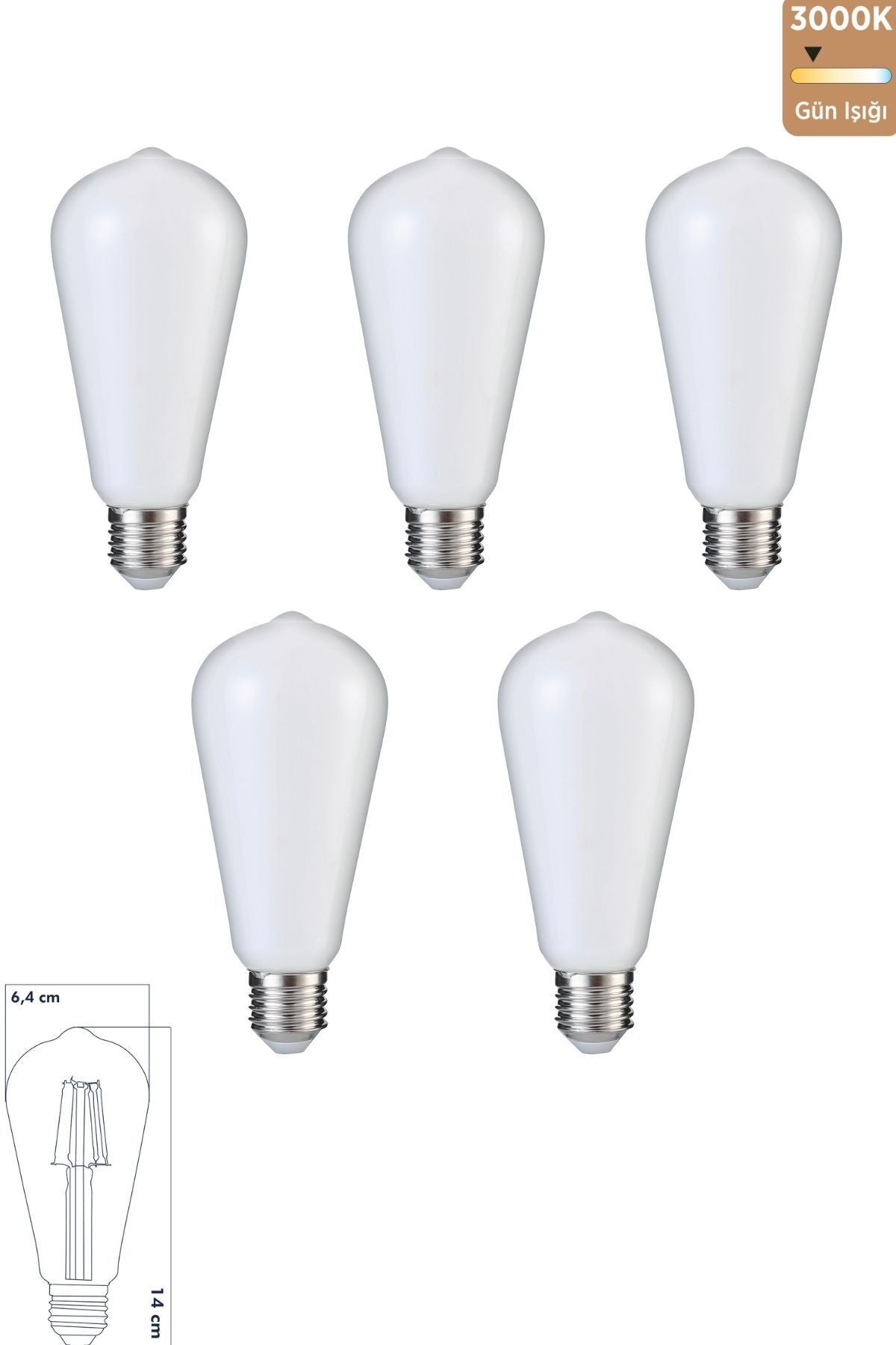 Heka LED Ampul 6W 3000K E27 Gün Işığı 5'li ERD-234