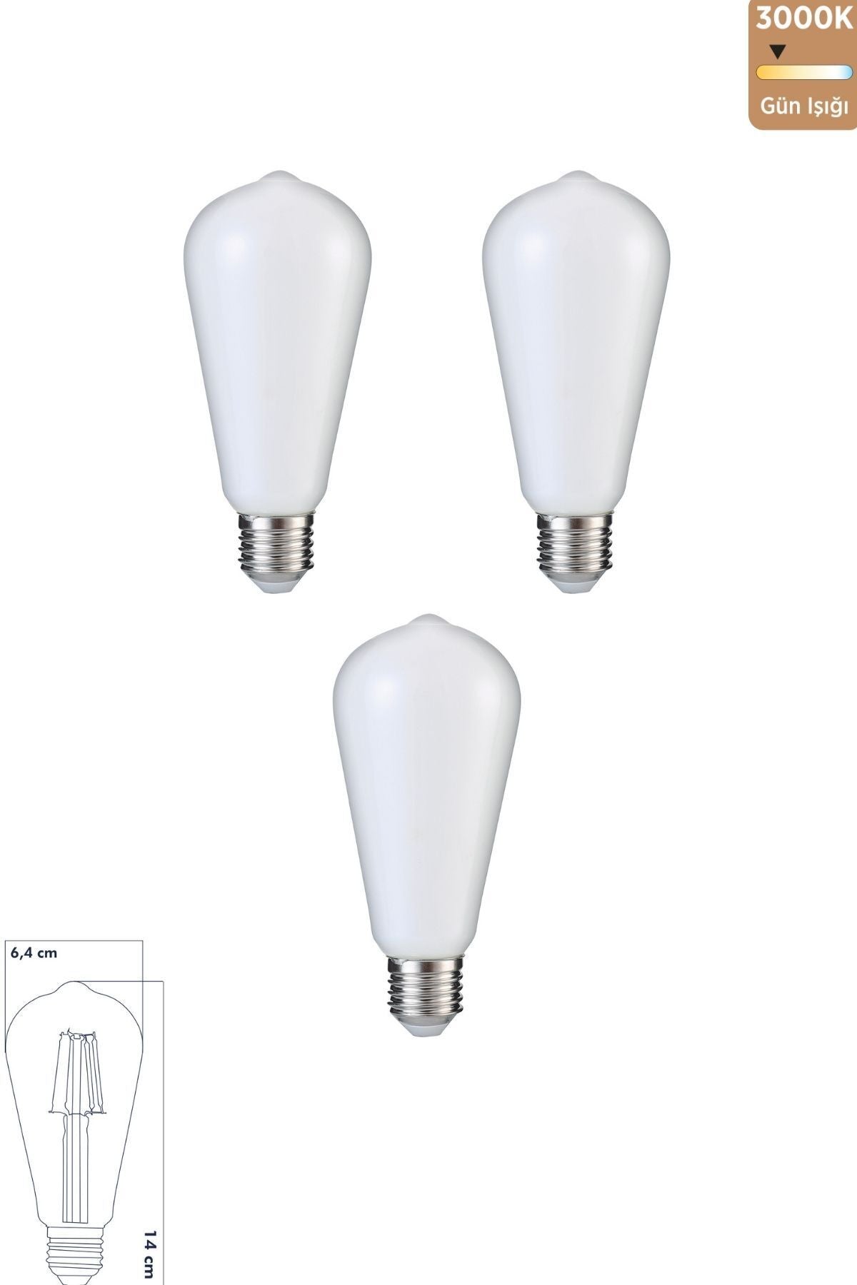 Heka LED Ampul 6W 3000K E27 Gün Işığı 3'lü ERD-234