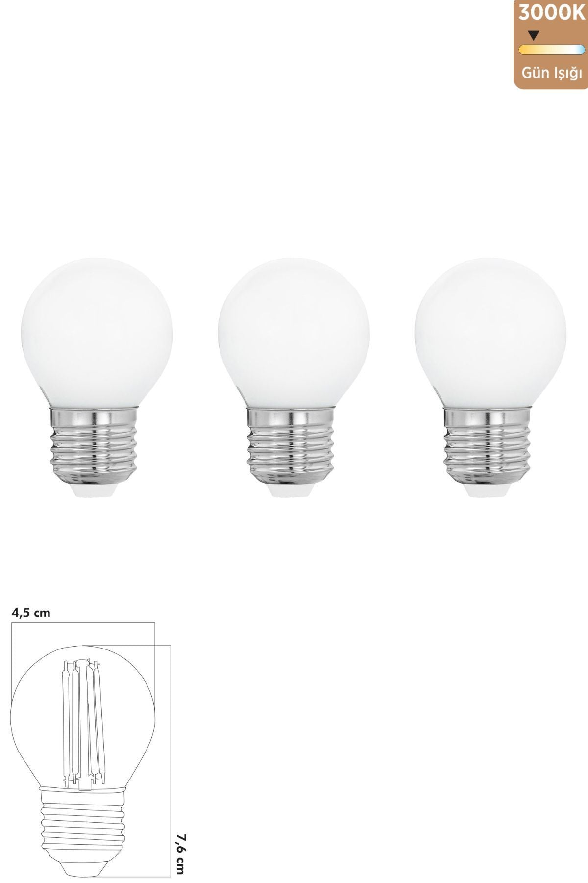 Heka LED Ampul 6W 3000K E27 (Gün Işığı) 3'lü ERD-239