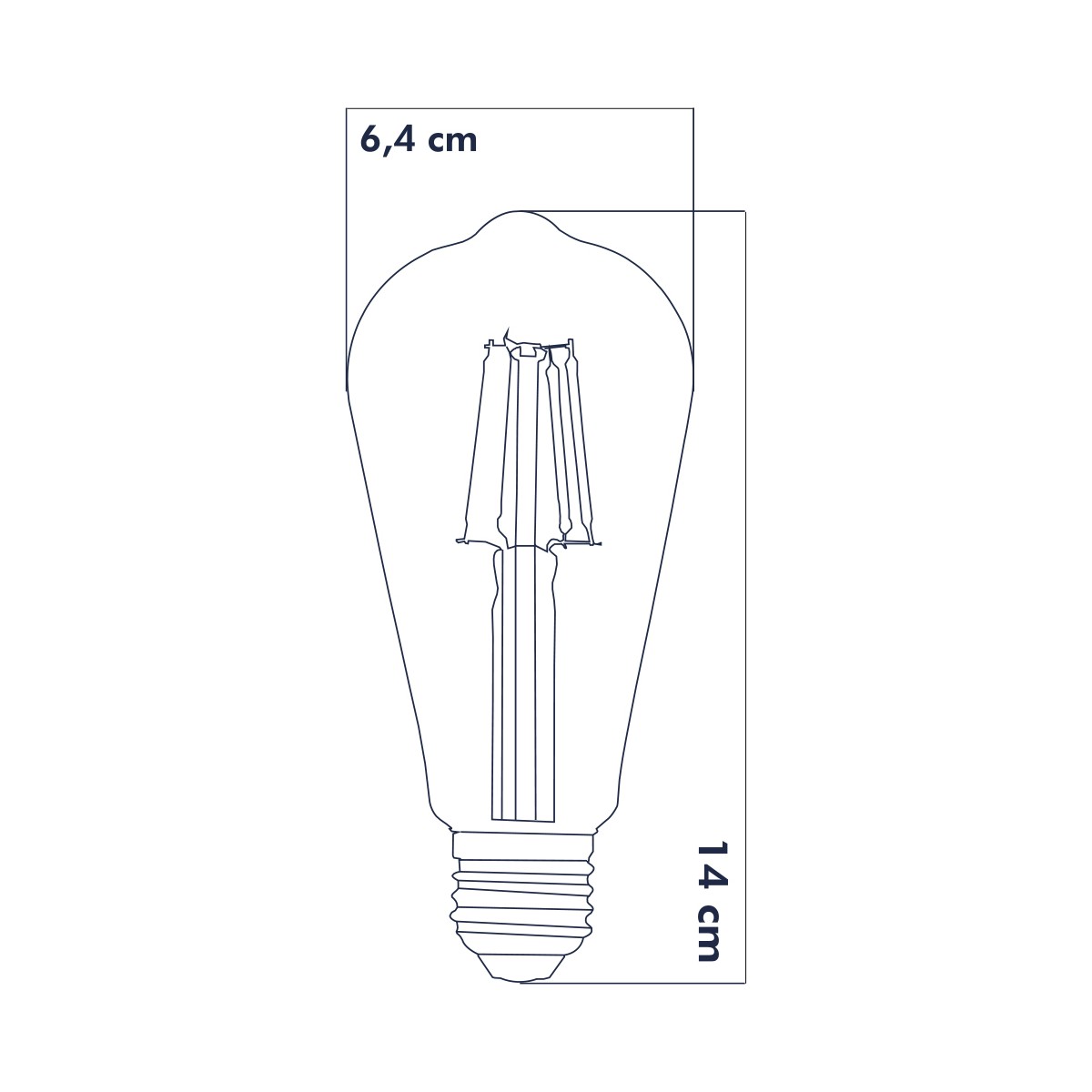 Heka E27 St64 LED Ampul 6W 2500K (Gün Işığı) 3'lü ERD-81