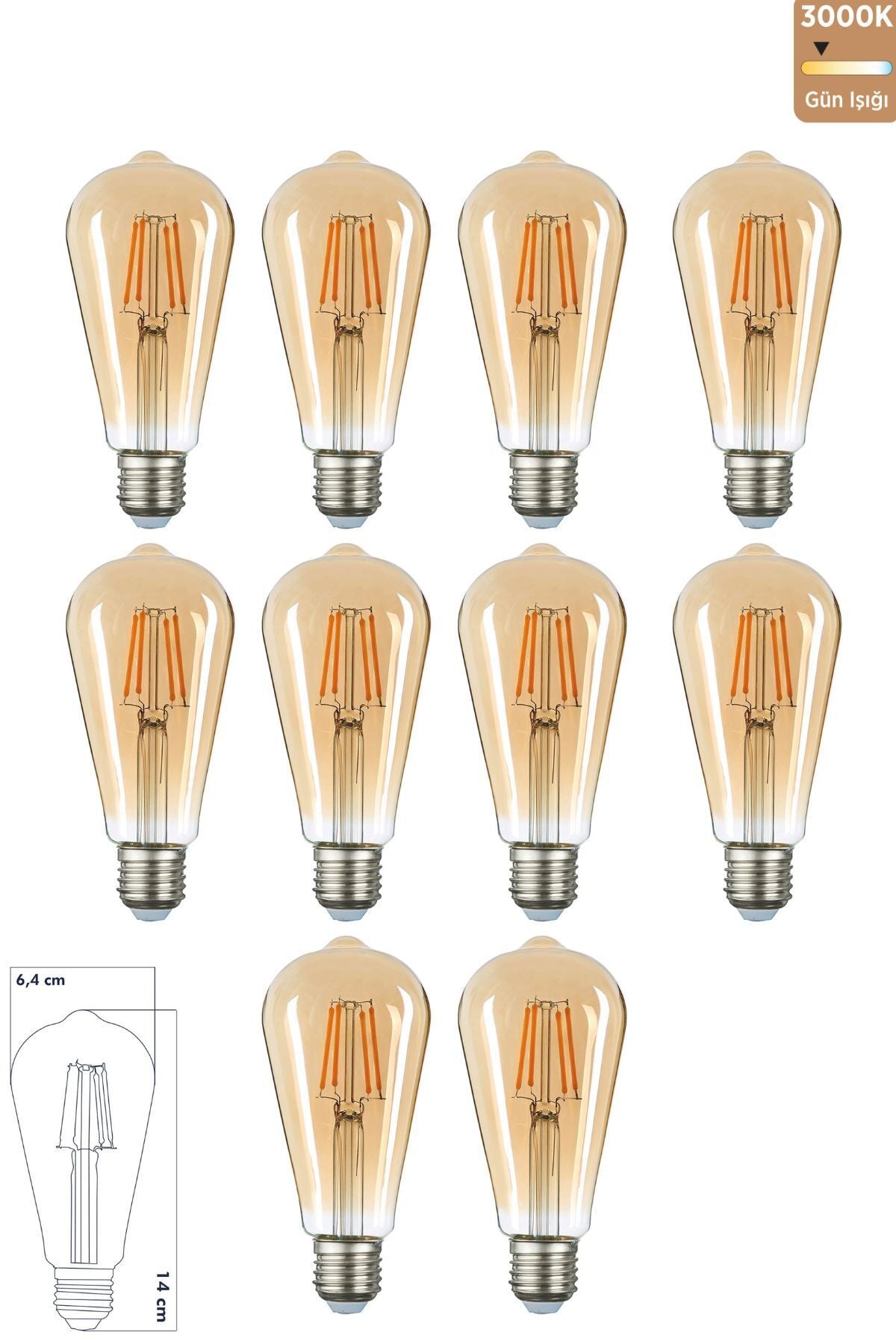 Heka E27 St64 LED Ampul 6W 2500K (Gün Işığı) 10'lu ERD-81