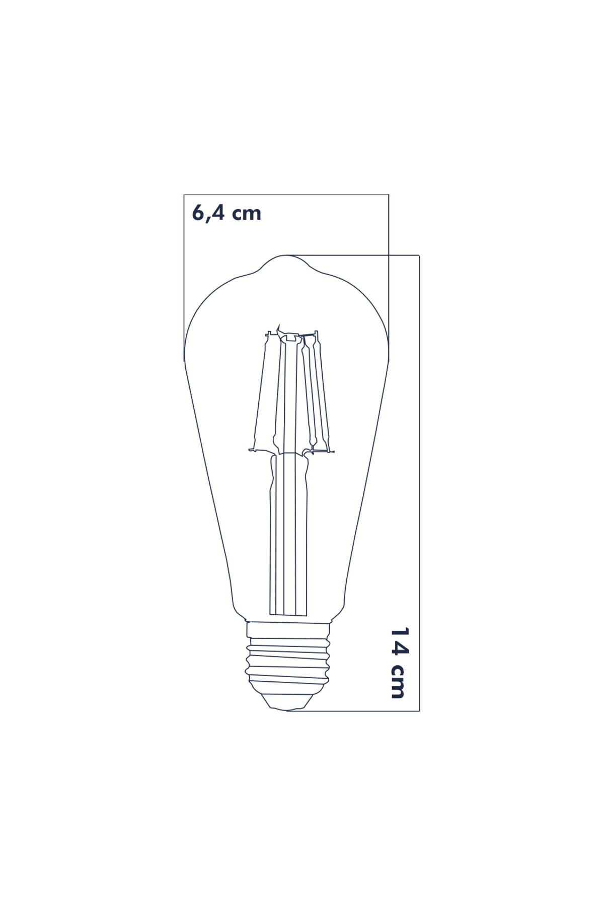 Heka E27 St64 LED Ampul 6W 2500K (Gün Işığı) 10'lu ERD-81