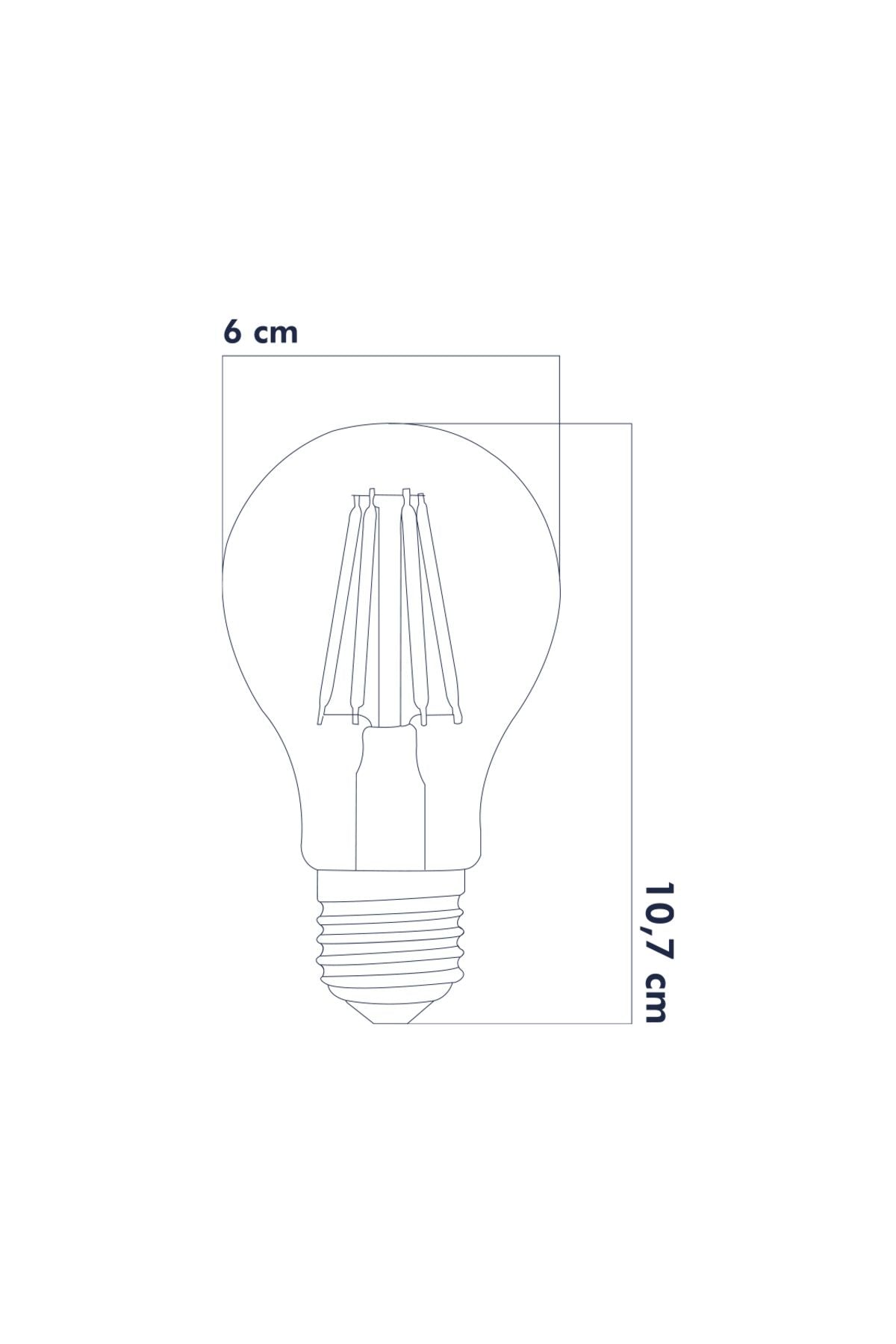 Heka LED Filament Rustik Ampul E27 8W 3000K Gün Işığı 3'lü ERD-252