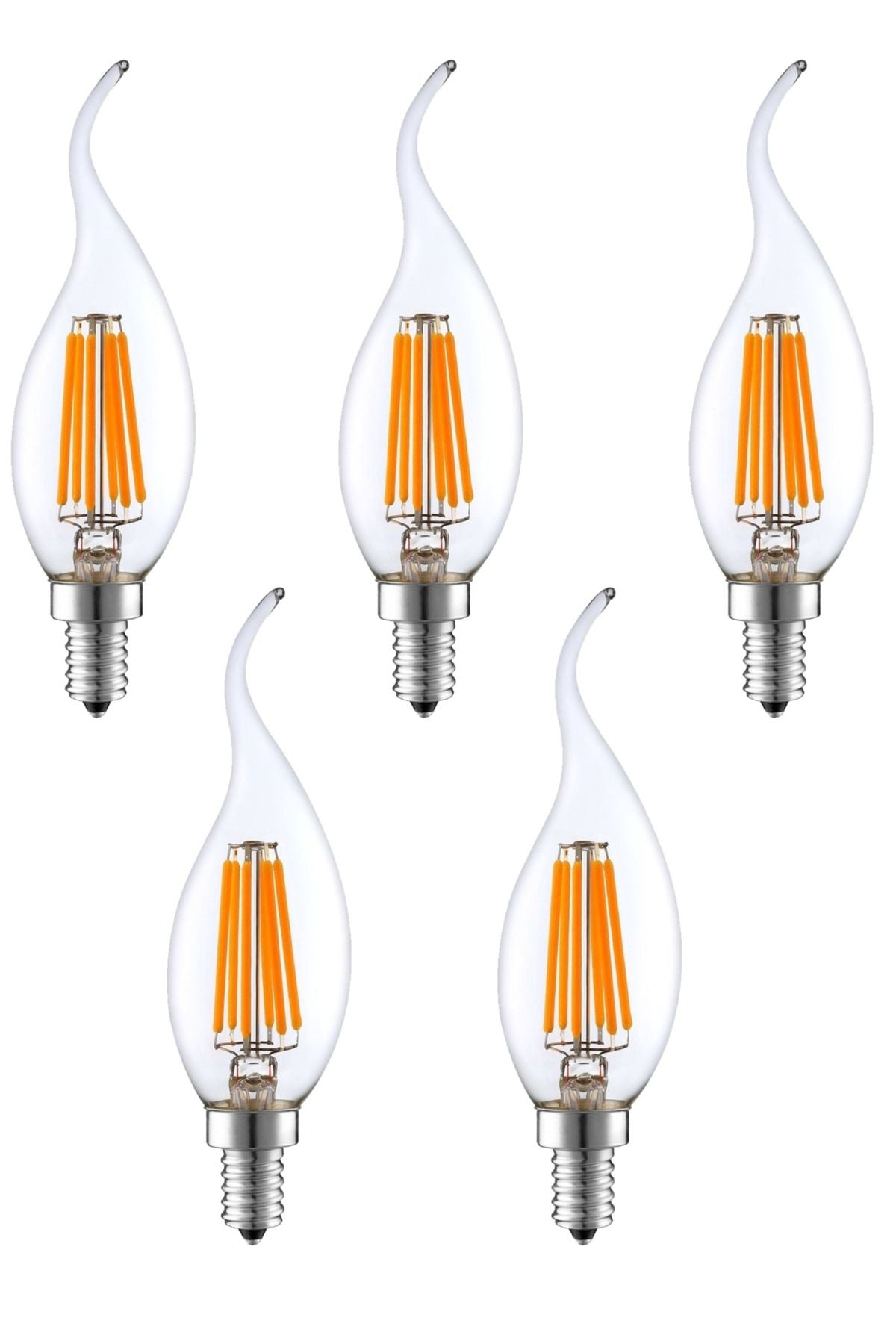 Rustik E14 LED Ampul Kıvrık Uç 6W 3000K Gün Işığı 5'li ERD-83