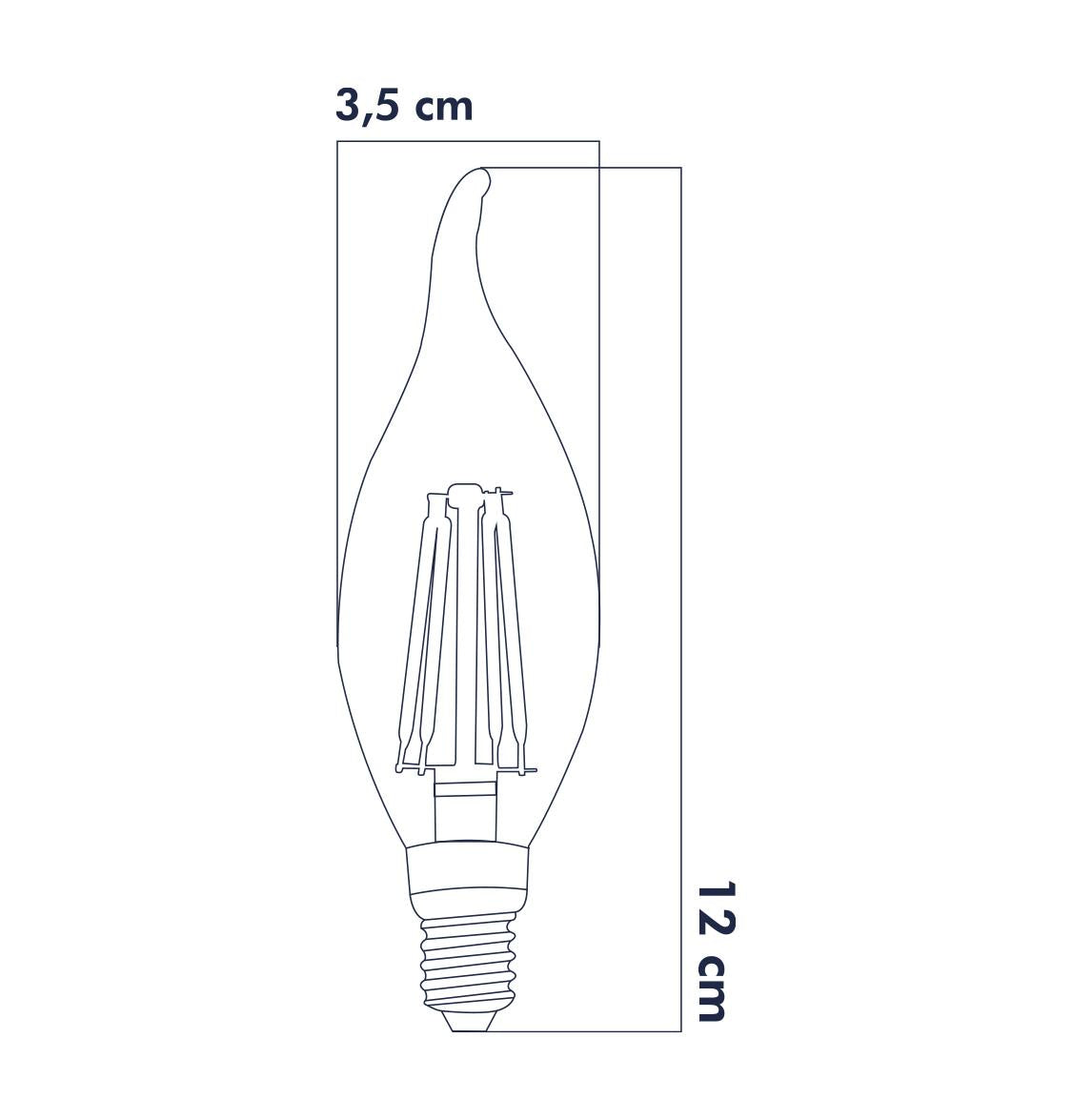 Rustik E14 LED Ampul Kıvrık Uç 6W 3000K Gün Işığı 10'lu ERD-83